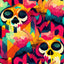 York Millicent Multicolor Skull Wallpaper