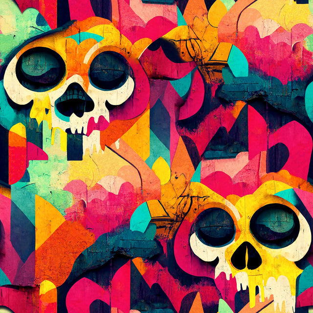 York Millicent Multicolor Skull Wallpaper
