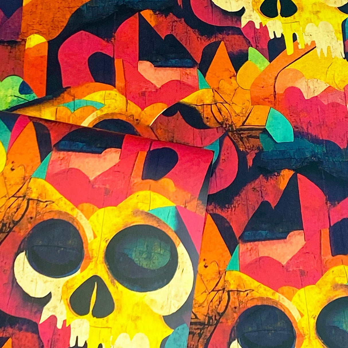 York Millicent Multicolor Skull Wallpaper