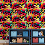 York Millicent Multicolor Skull Wallpaper