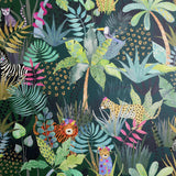 York Fonda Dark Green Jungle Party Wallpaper