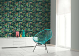 York Fonda Dark Green Jungle Party Wallpaper