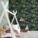 York Fonda Dark Green Jungle Party Wallpaper