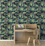 York Fonda Dark Green Jungle Party Wallpaper