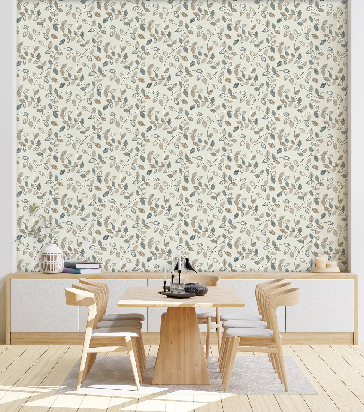 York Sylvie Neutral Leaf Trail Wallpaper
