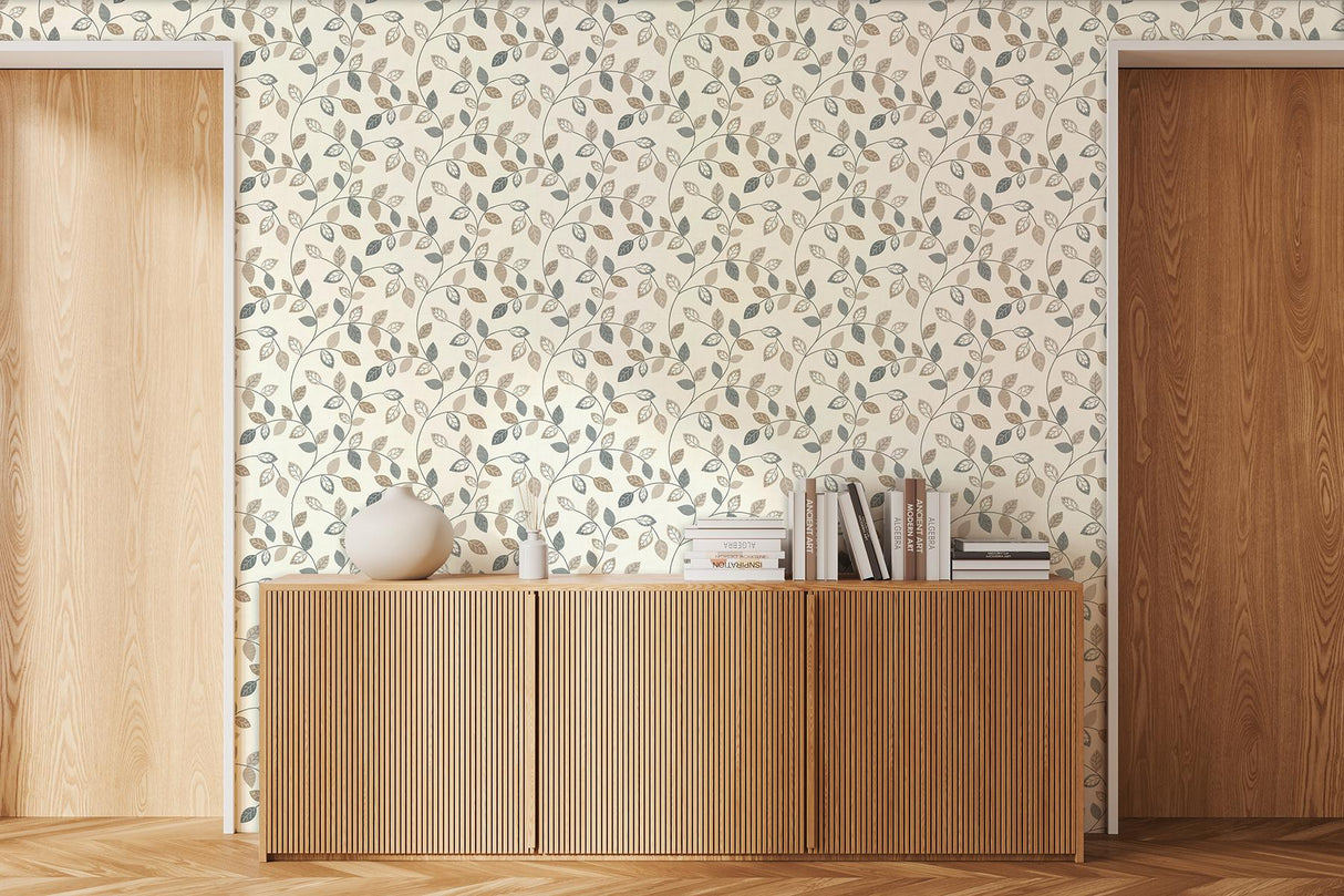 York Sylvie Neutral Leaf Trail Wallpaper