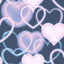 York Effie Navy Neon Heart Wallpaper
