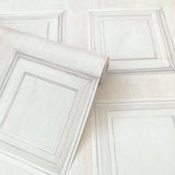 York Willard Off-White Wood Panel Wallpaper