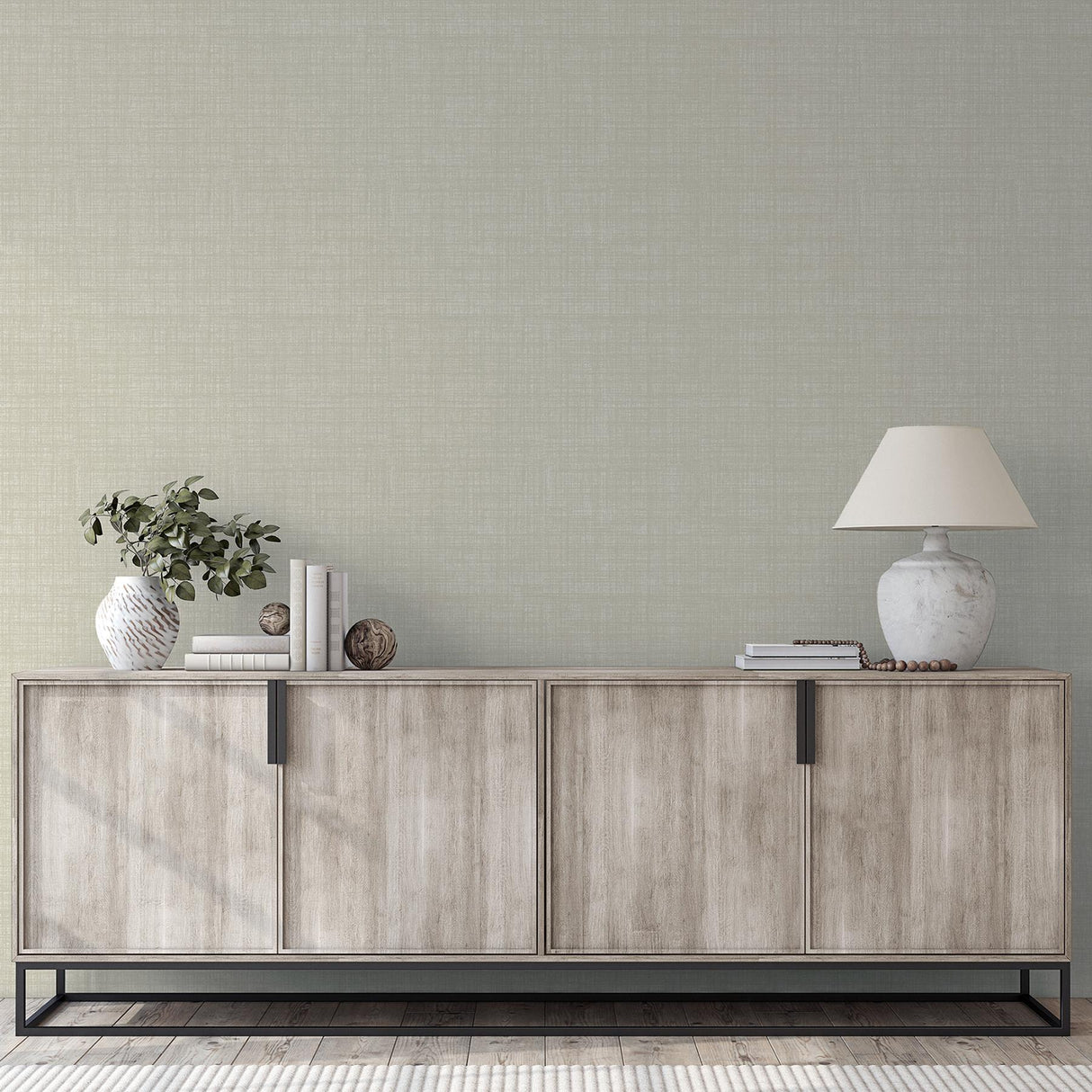 York Rafe Neutral Woven Texture Wallpaper