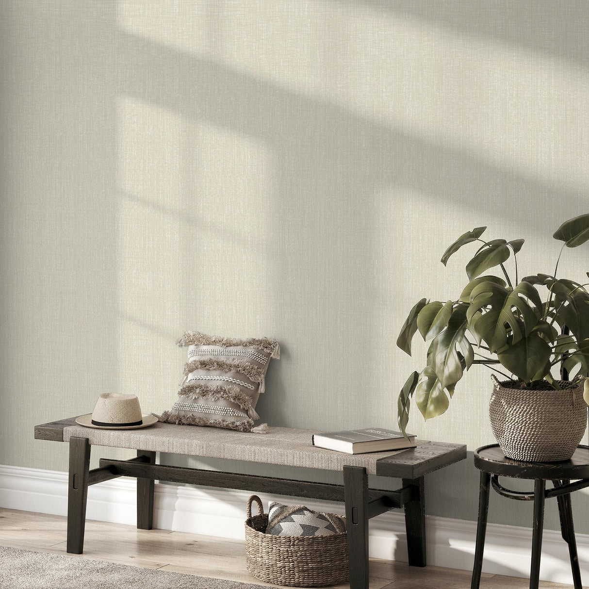 York Rafe Neutral Woven Texture Wallpaper