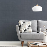 York Rafe Grey Woven Texture Wallpaper