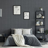 York Rafe Grey Woven Texture Wallpaper