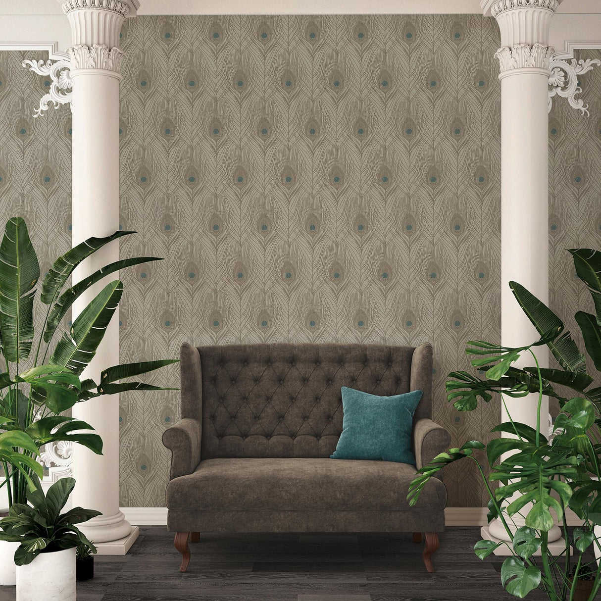 York Prosperity Bronze Feather Wallpaper