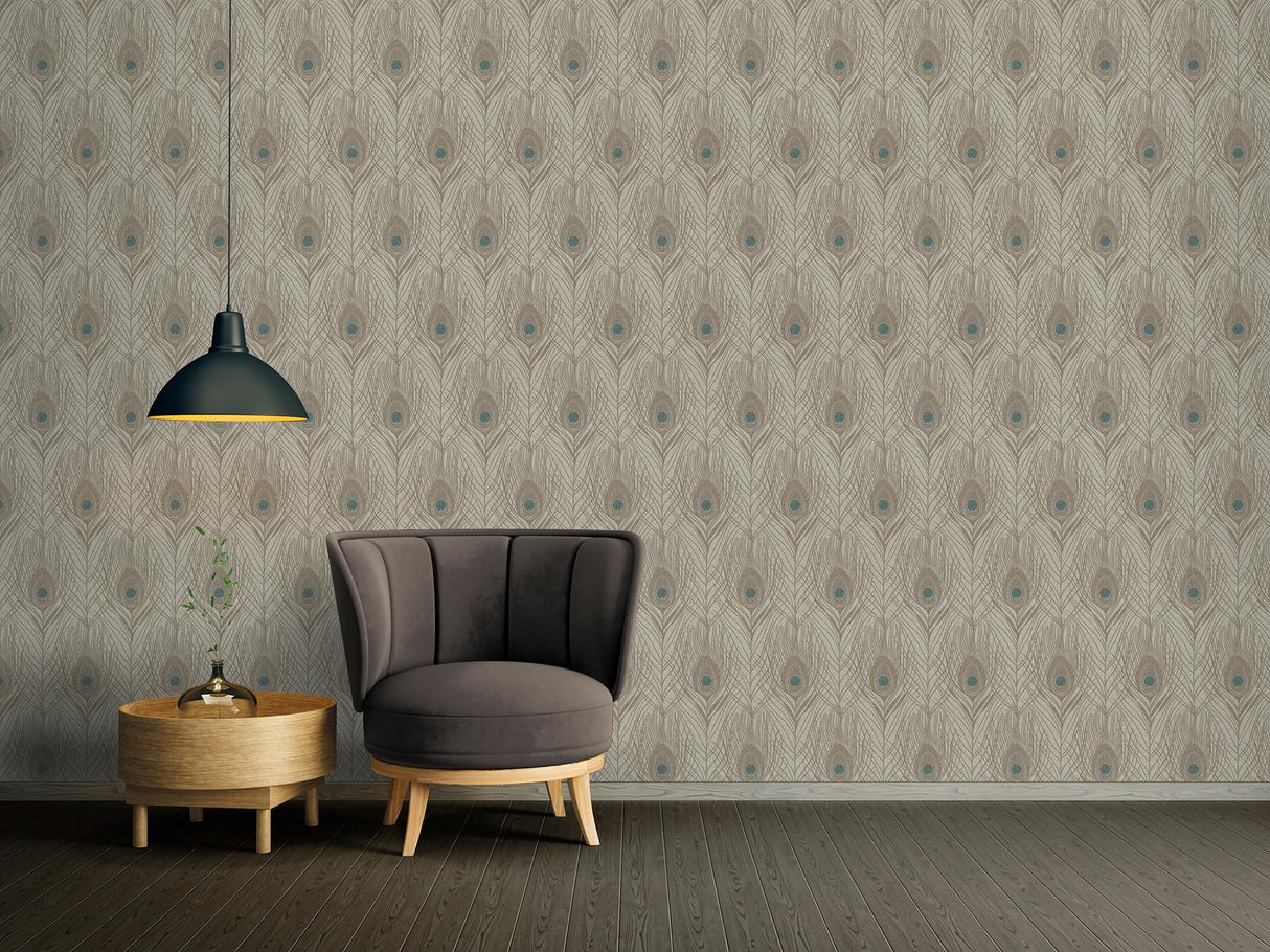 York Prosperity Bronze Feather Wallpaper