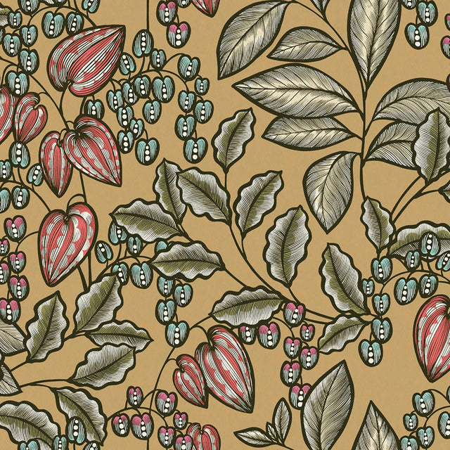 York Leif Mustard Vine Trail Wallpaper
