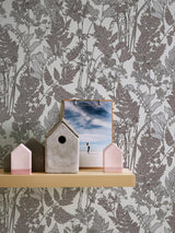 York Ayla Light Grey Wildflowers Wallpaper
