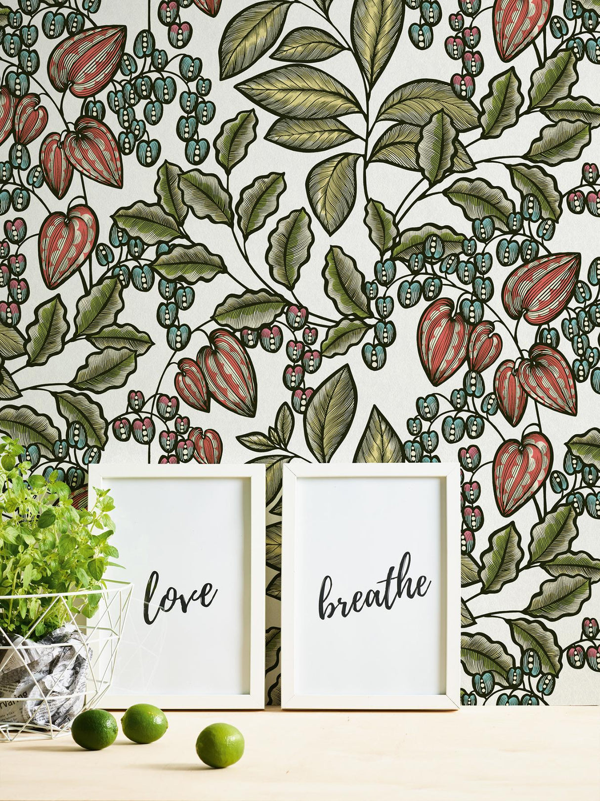 York Leif White Vine Trail Wallpaper