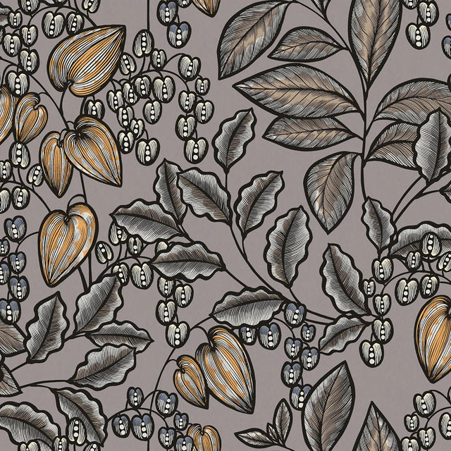 York Leif Grey Vine Trail Wallpaper