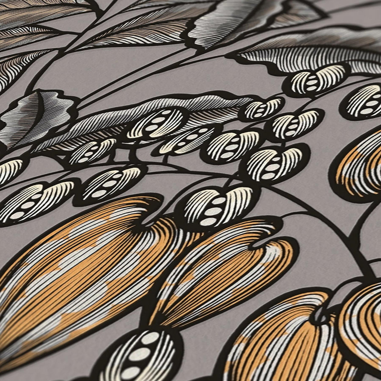 York Leif Grey Vine Trail Wallpaper