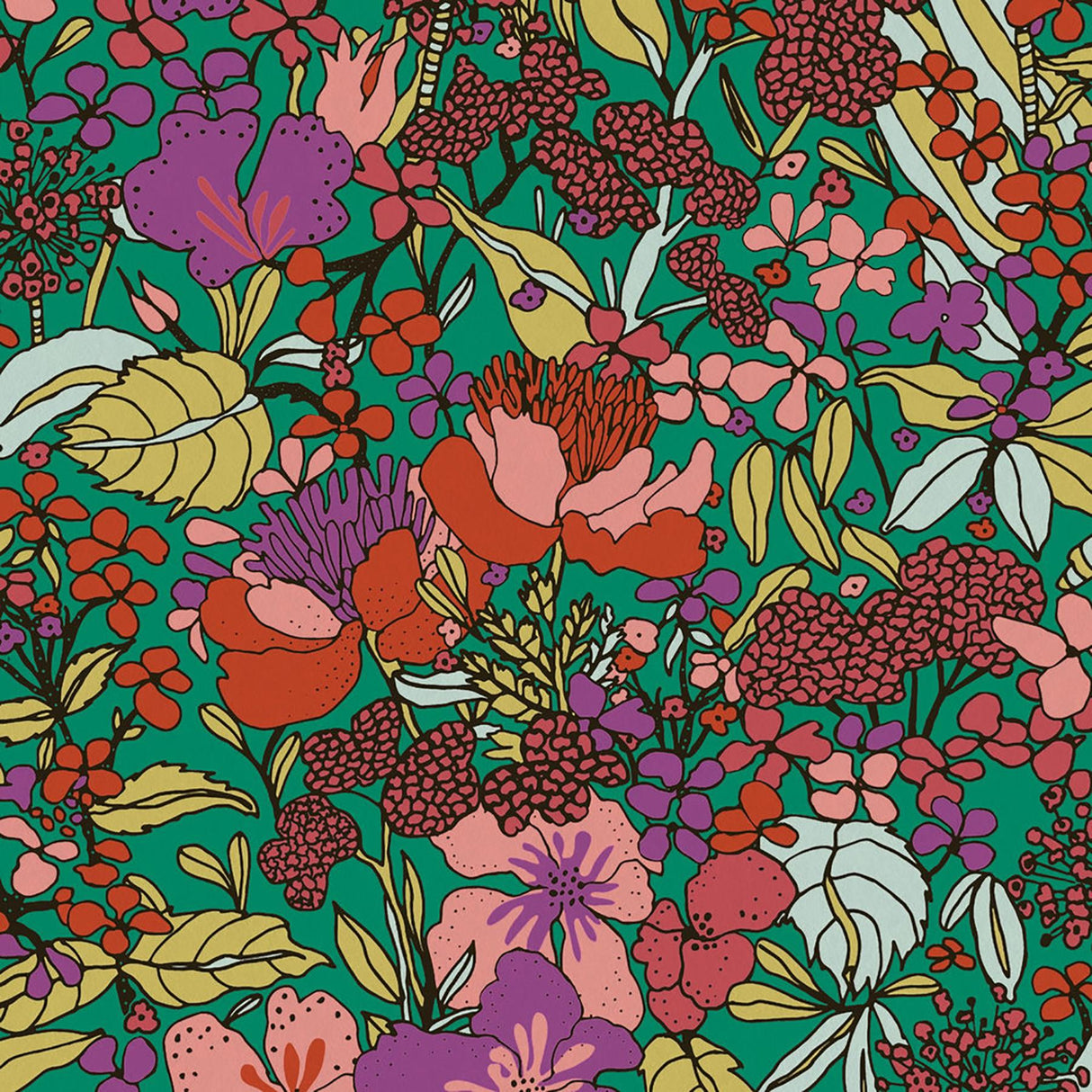 York Zetta Multicolor Floral Riot Wallpaper