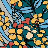 York Zetta Blue Floral Riot Wallpaper