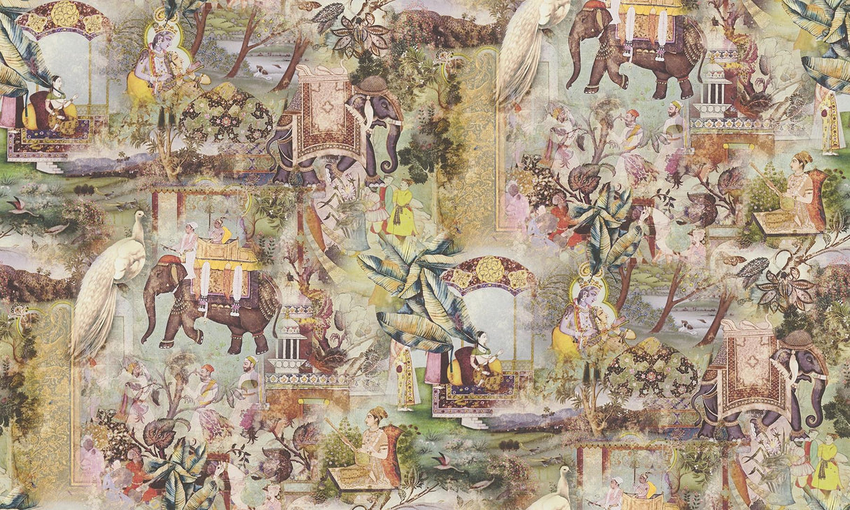 York Fenmore Olive Indian Safari Wallpaper