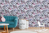 York Althea Lavender Flower Garden Wallpaper