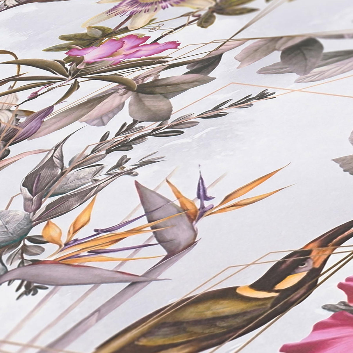 York Hollis White Tropical Wallpaper