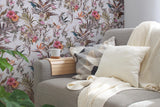 York Hollis White Tropical Wallpaper