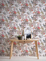 York Hollis White Tropical Wallpaper