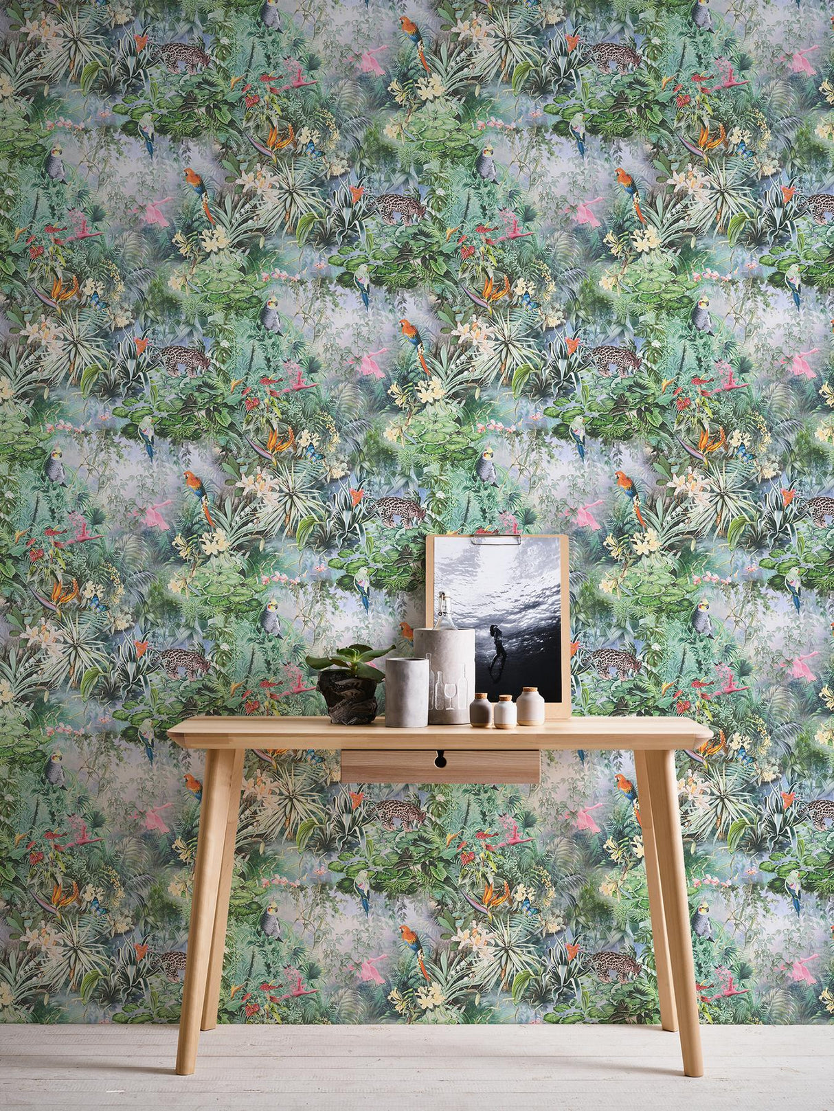 York Cordian Sky Blue Rainforest Landscape Wallpaper