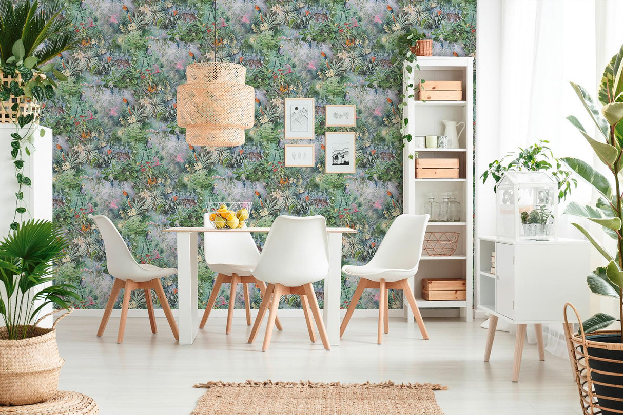 York Cordian Sky Blue Rainforest Landscape Wallpaper