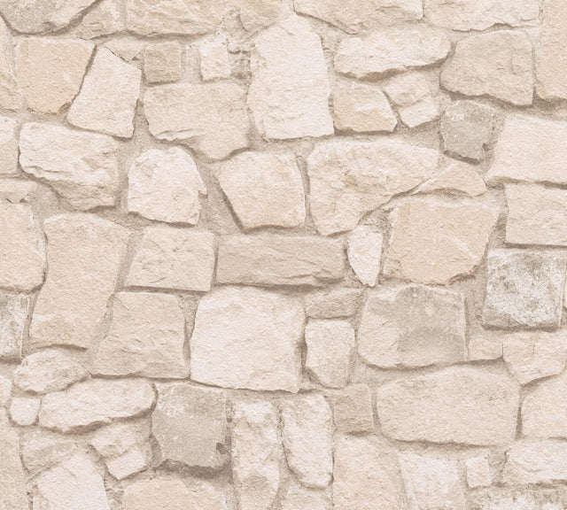 York Morris Beige Natural Stone Wallpaper