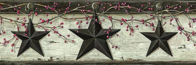 York Graham Cream Rustic Star Trail Border