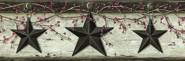 York Graham Cream Rustic Star Trail Border
