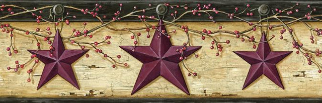 York Graham Sand Rustic Star Trail Border