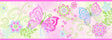 York Fantasia Pink Boho Butterflies Scroll Border