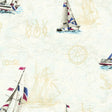 York Water'S Edge Blue Aquatic Map Knots Wallpaper Wallpaper