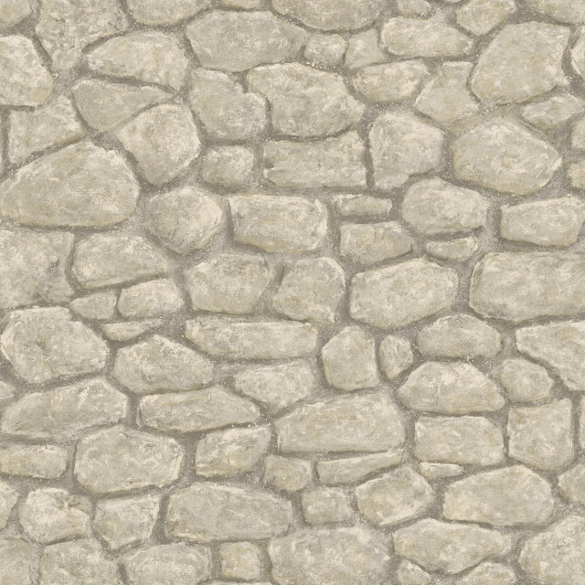 York Camelot Grey Faux Boundary Stone Wallpaper Wallpaper