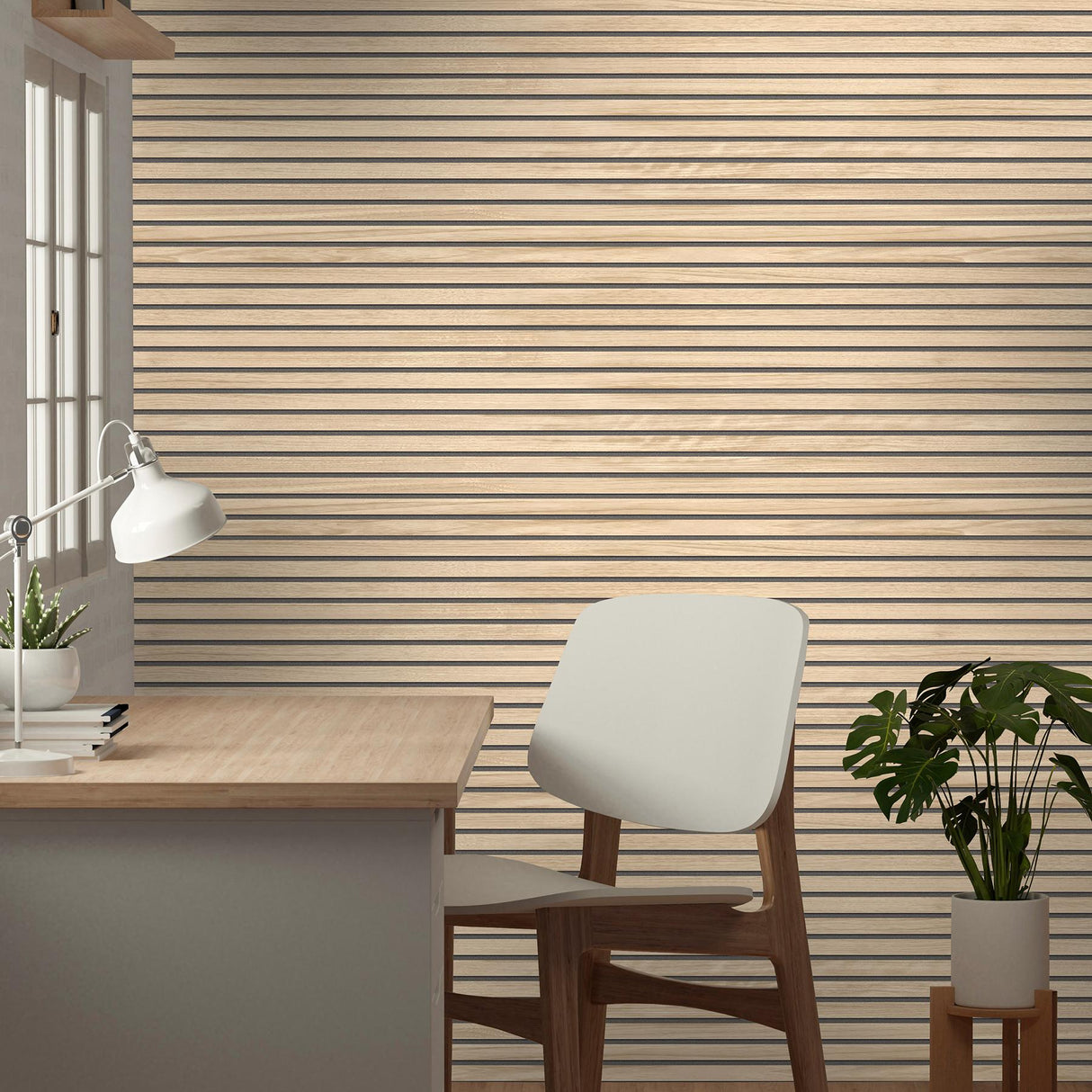York Panacea Light Brown Wood Wallpaper