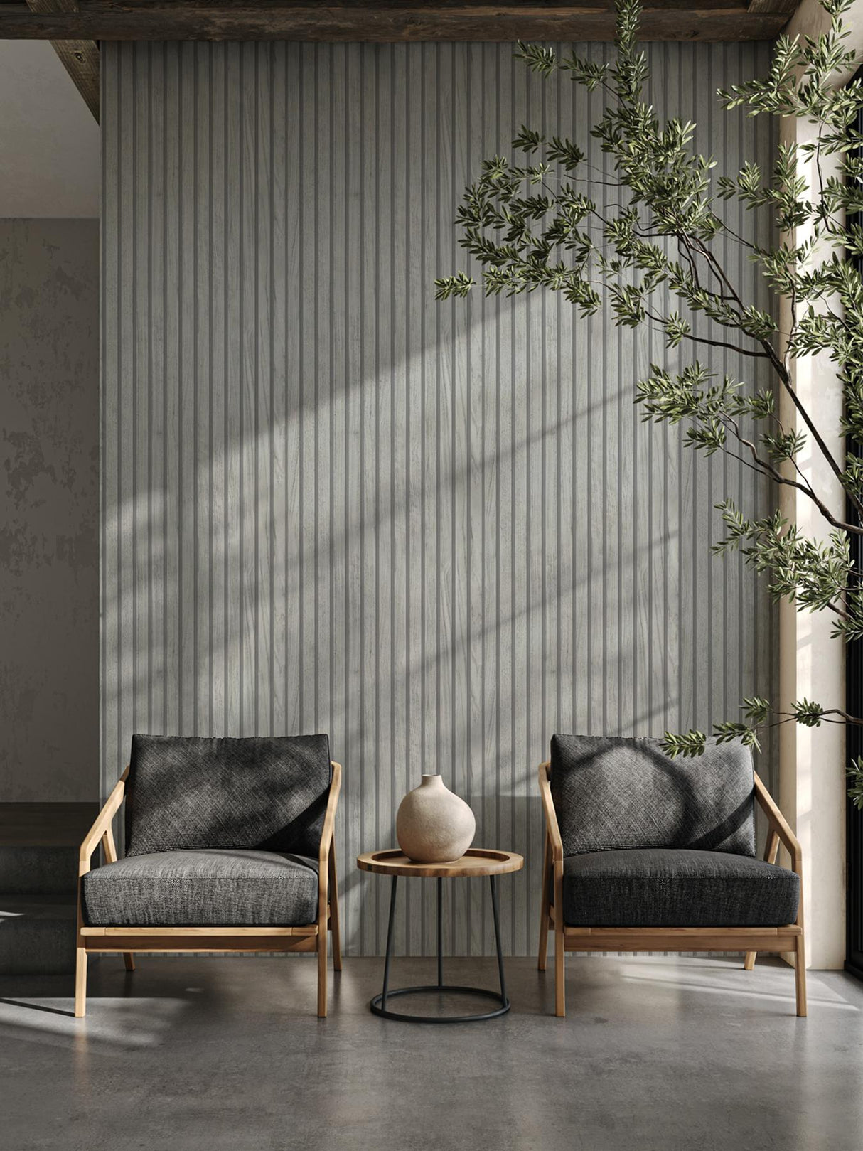 York Panacea Grey Wood Wallpaper