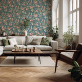 York Olivia Dark Green Floral Wallpaper