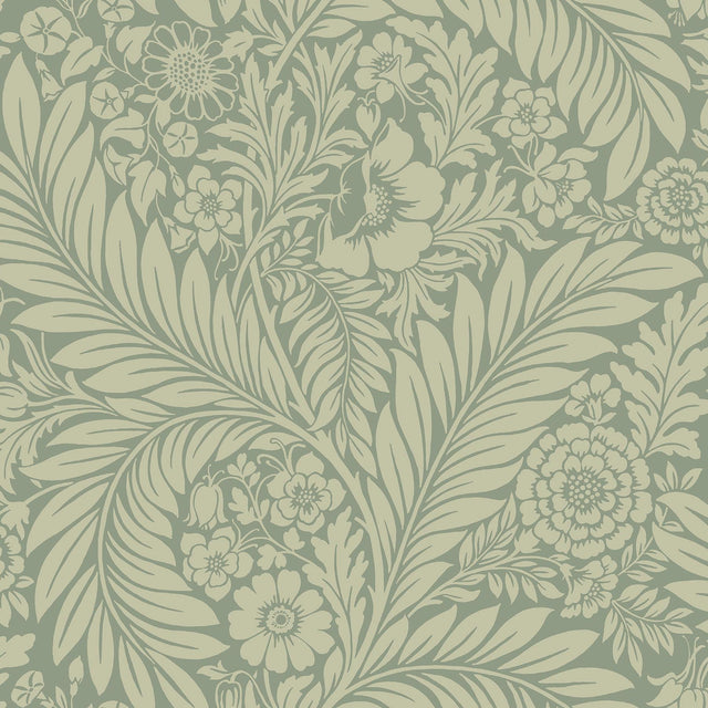 York Florence Green Leaf Wallpaper