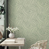 York Florence Green Leaf Wallpaper