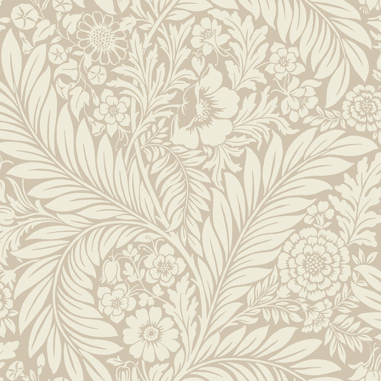 York Florence Neutral Leaf Wallpaper