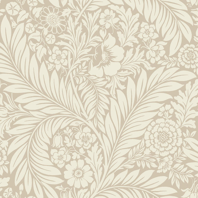 York Florence Neutral Leaf Wallpaper