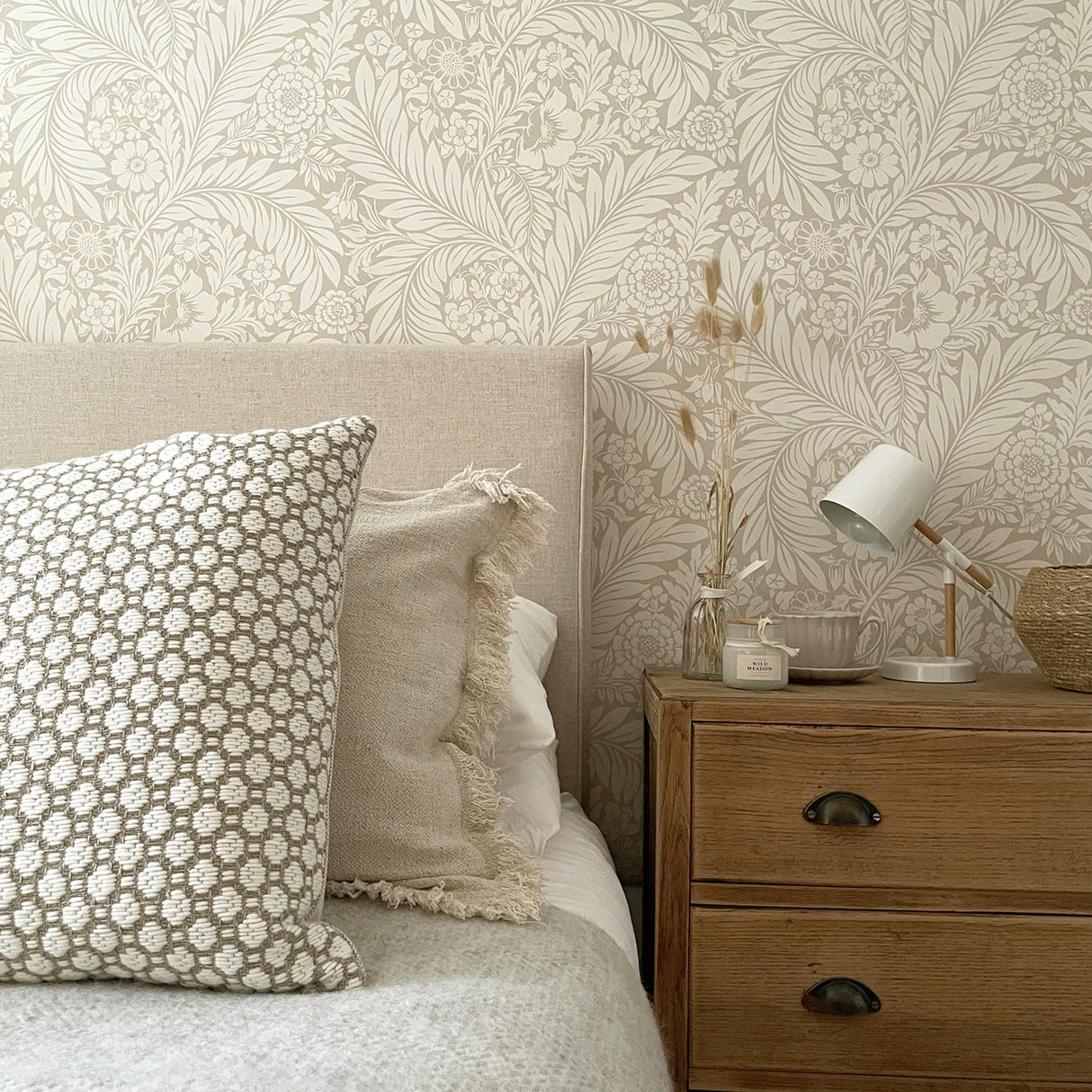York Florence Neutral Leaf Wallpaper