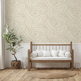 York Florence Neutral Leaf Wallpaper