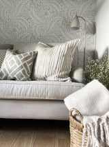 York Florence Grey Leaf Wallpaper