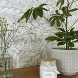 York Florence Grey Leaf Wallpaper